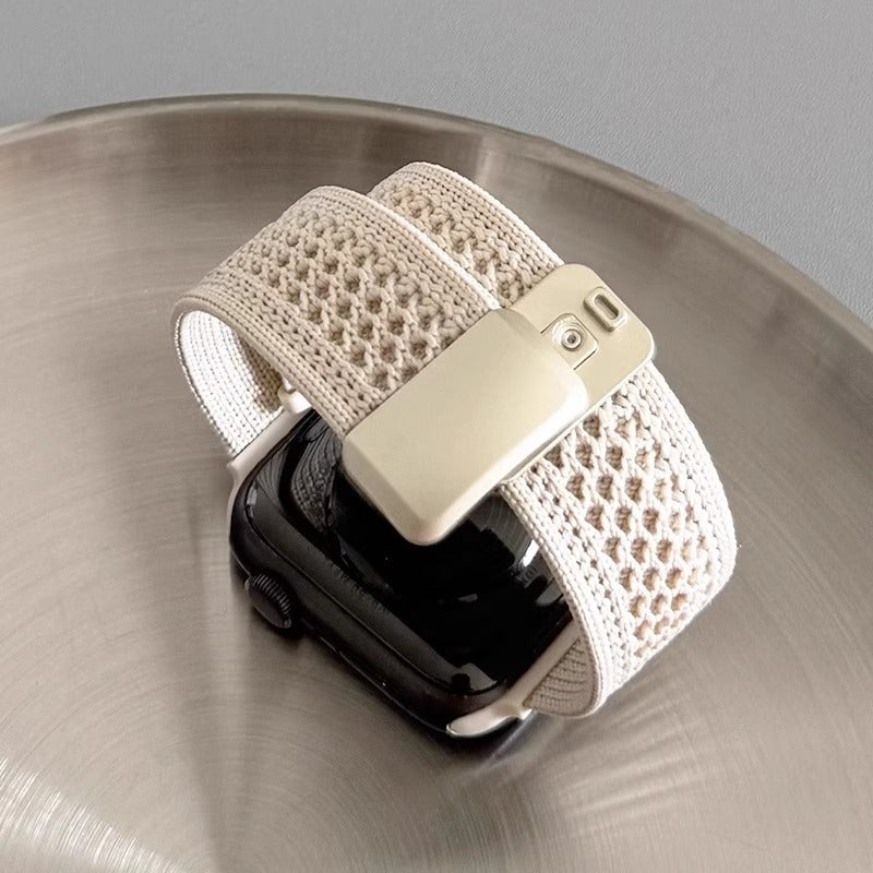 Woven Mesh Nylon Magnetic Watch Strap For Apple Watch