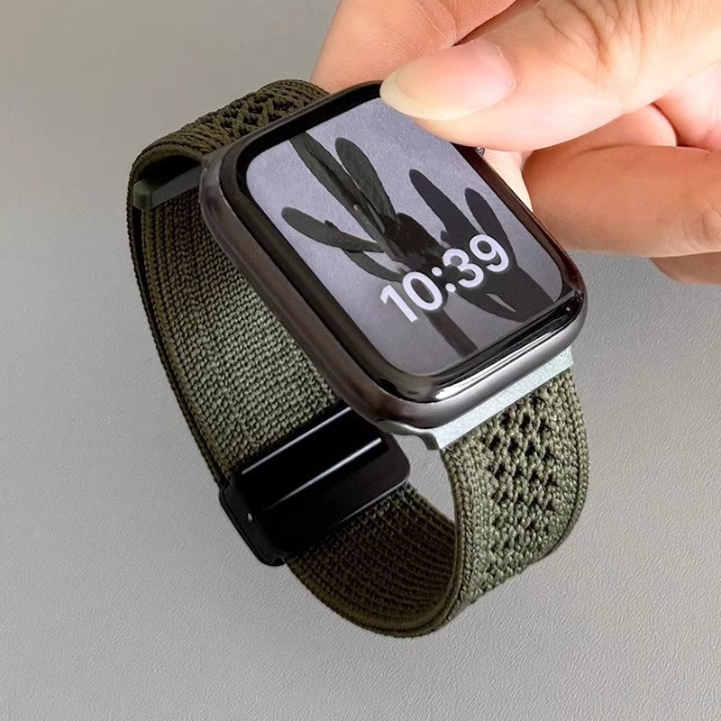 Woven Mesh Nylon Magnetic Watch Strap For Apple Watch
