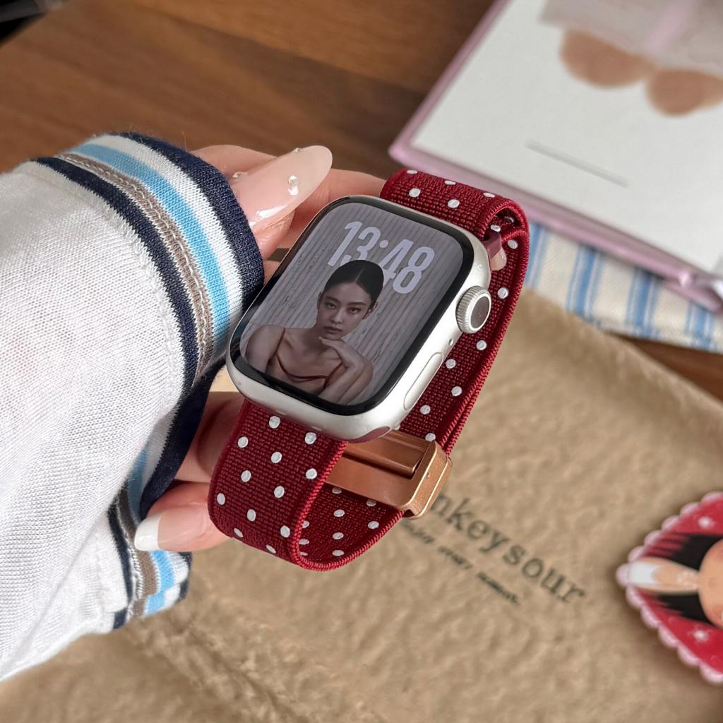 Classic Polka Dot Magnetic Nylon Strap For Apple Watch