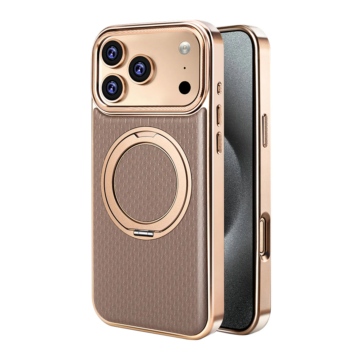 Luxury Leather Ring Stand MagCase