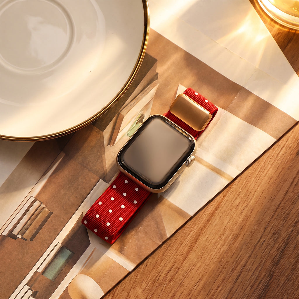 Classic Polka Dot Magnetic Nylon Strap For Apple Watch