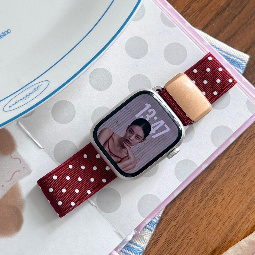 Classic Polka Dot Magnetic Nylon Strap For Apple Watch