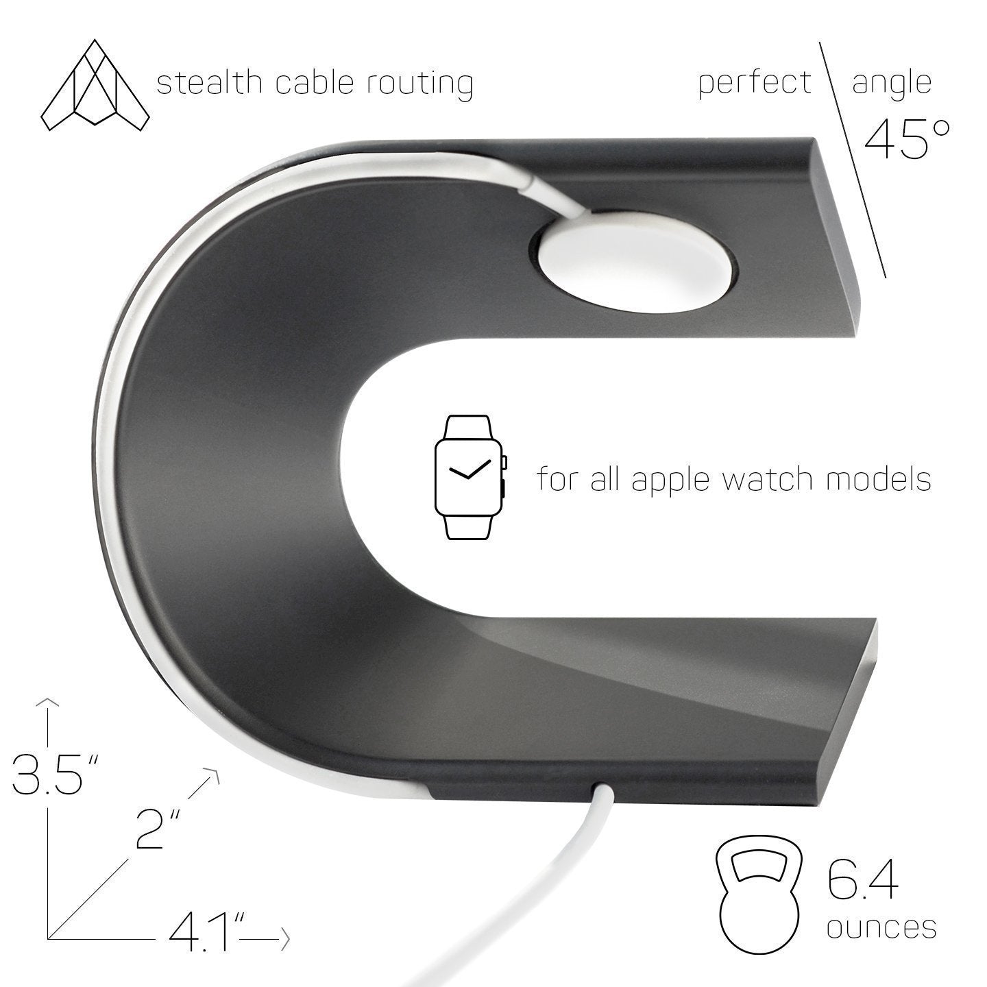 Aluminum Alloy U-shaped Charging Holder Stand For Apple watch