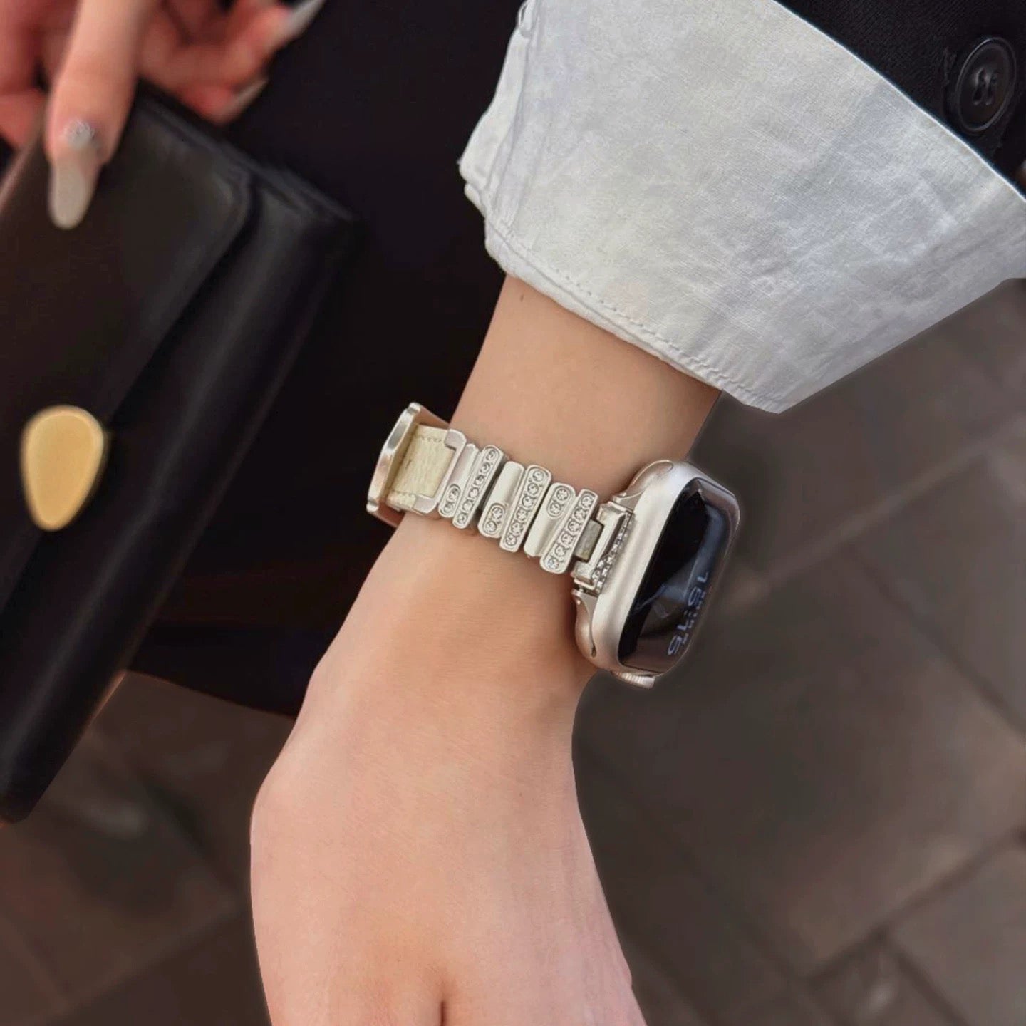 Irregular Leather Strap For Apple Watch
