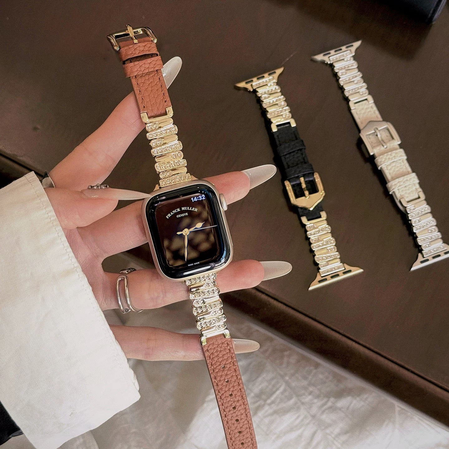 Irregular Leather Strap For Apple Watch