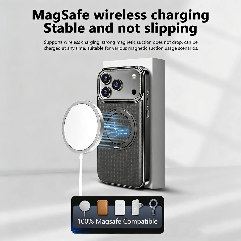 Luxury Leather Ring Stand MagCase