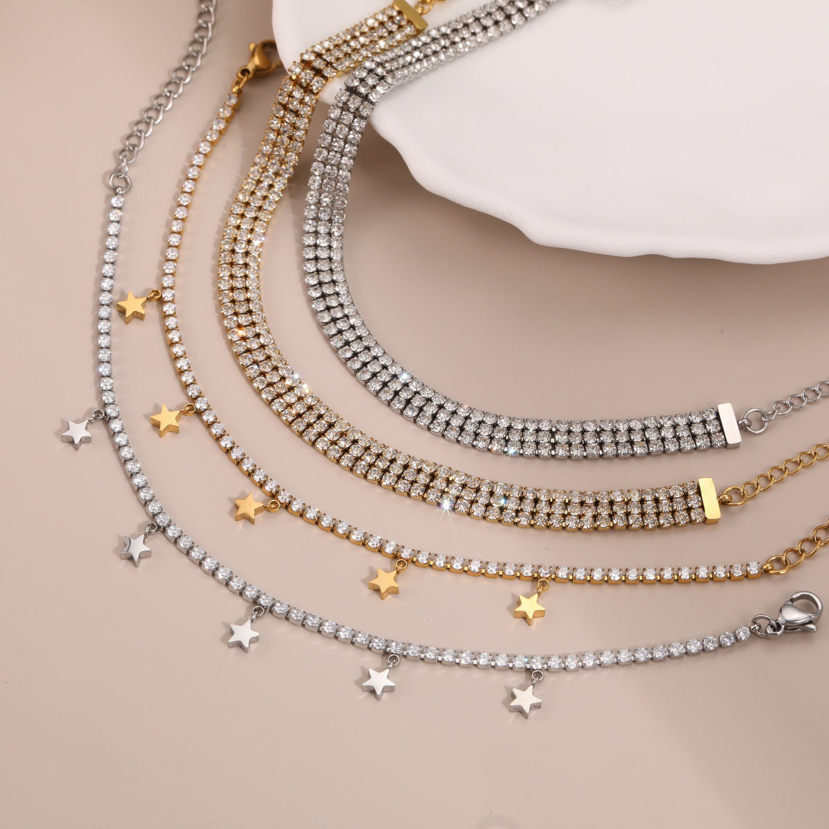 Vintage Full Diamond Stainless Steel Bracelet