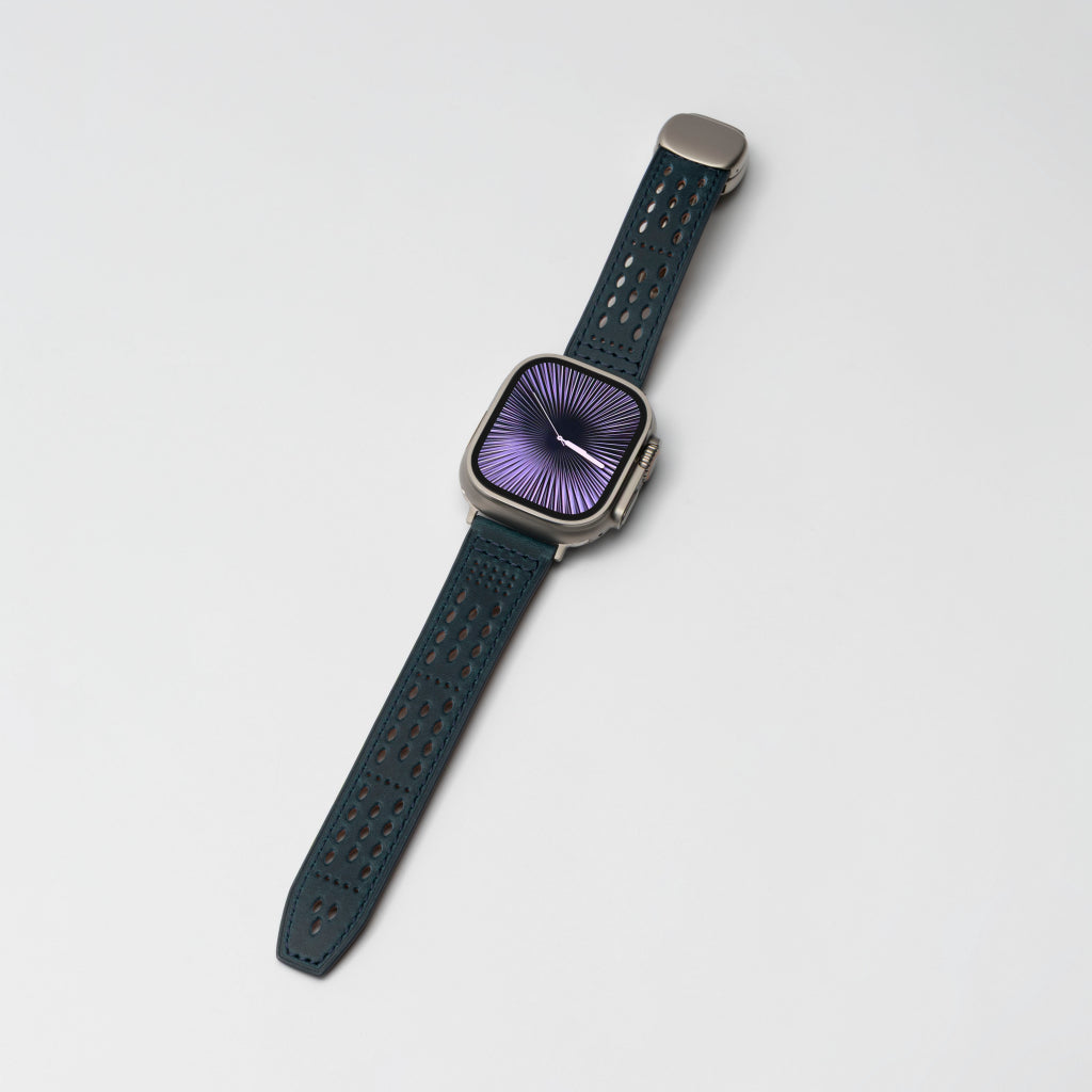 Breathable Perforated Leather Strap For Apple Watch