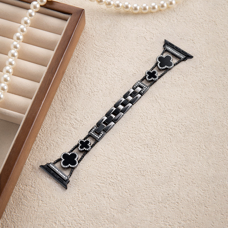 Flower Sparkle Diamond Chain Bracelet for Apple Watch