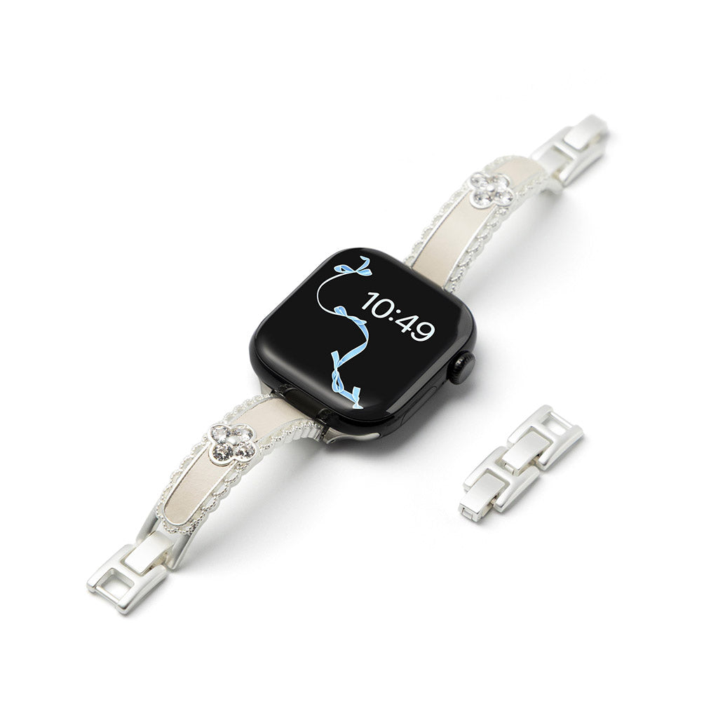 The Lucky Bloom Crystal Leather Bracelet For Apple Watch