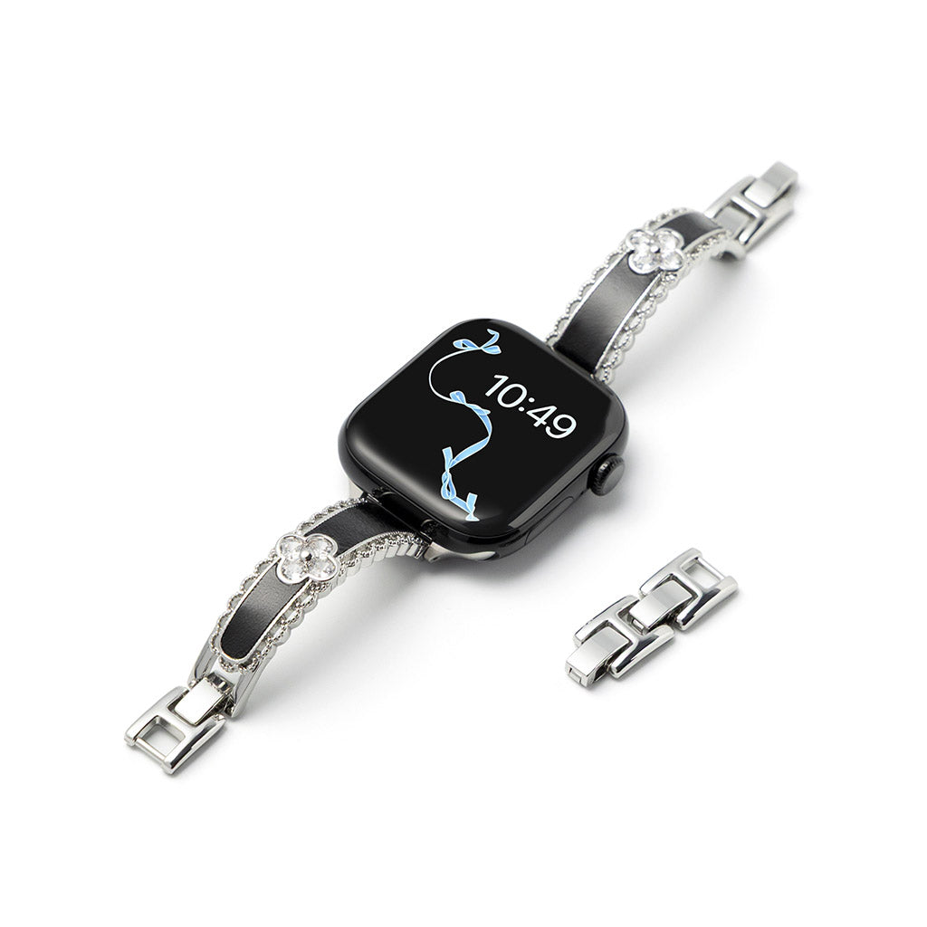 The Lucky Bloom Crystal Leather Bracelet For Apple Watch