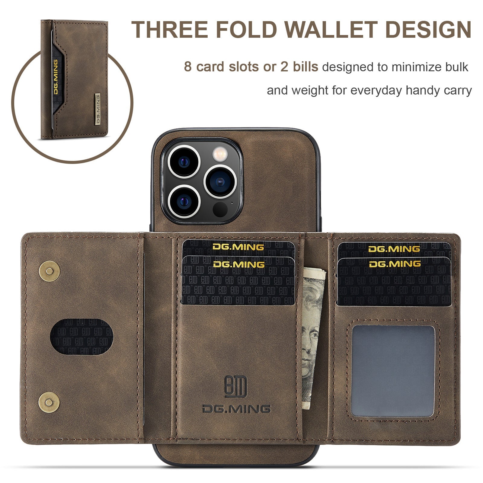 Dual-function Detachable Wallet Back Cover For iPhone