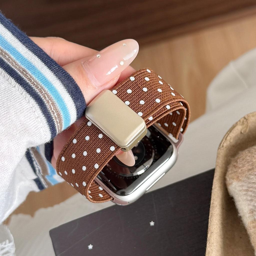 Classic Polka Dot Magnetic Nylon Strap For Apple Watch