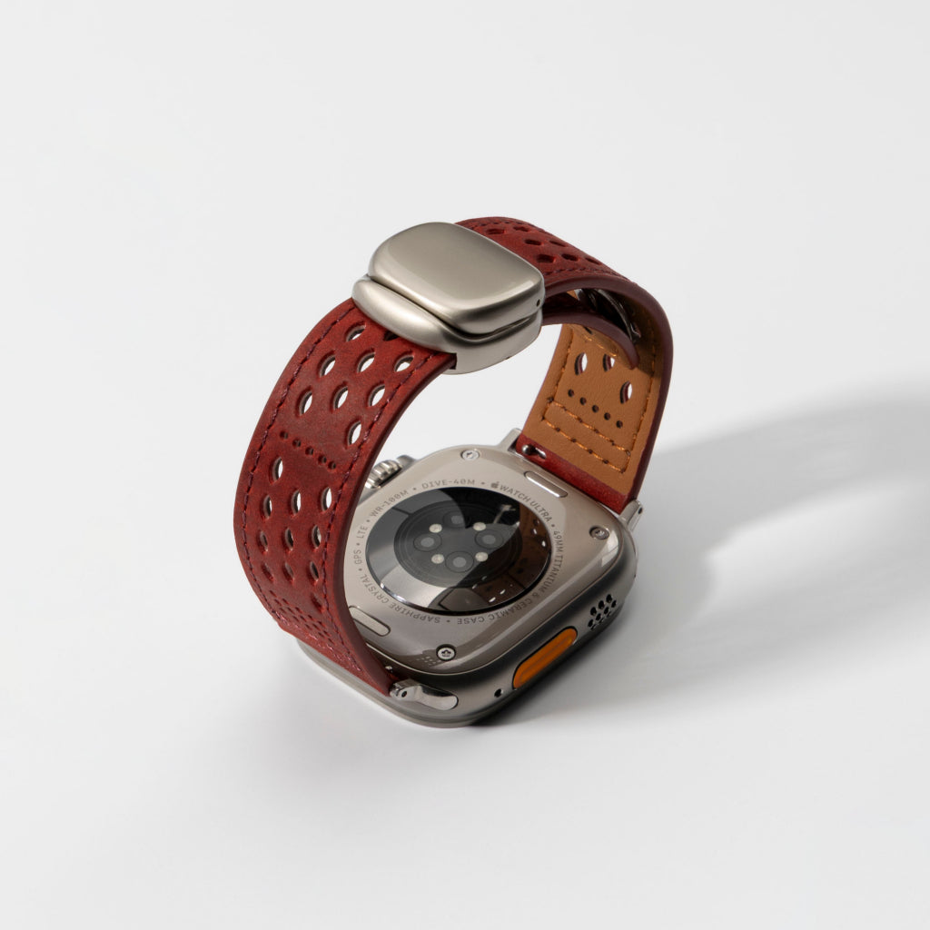 Breathable Perforated Leather Strap For Apple Watch