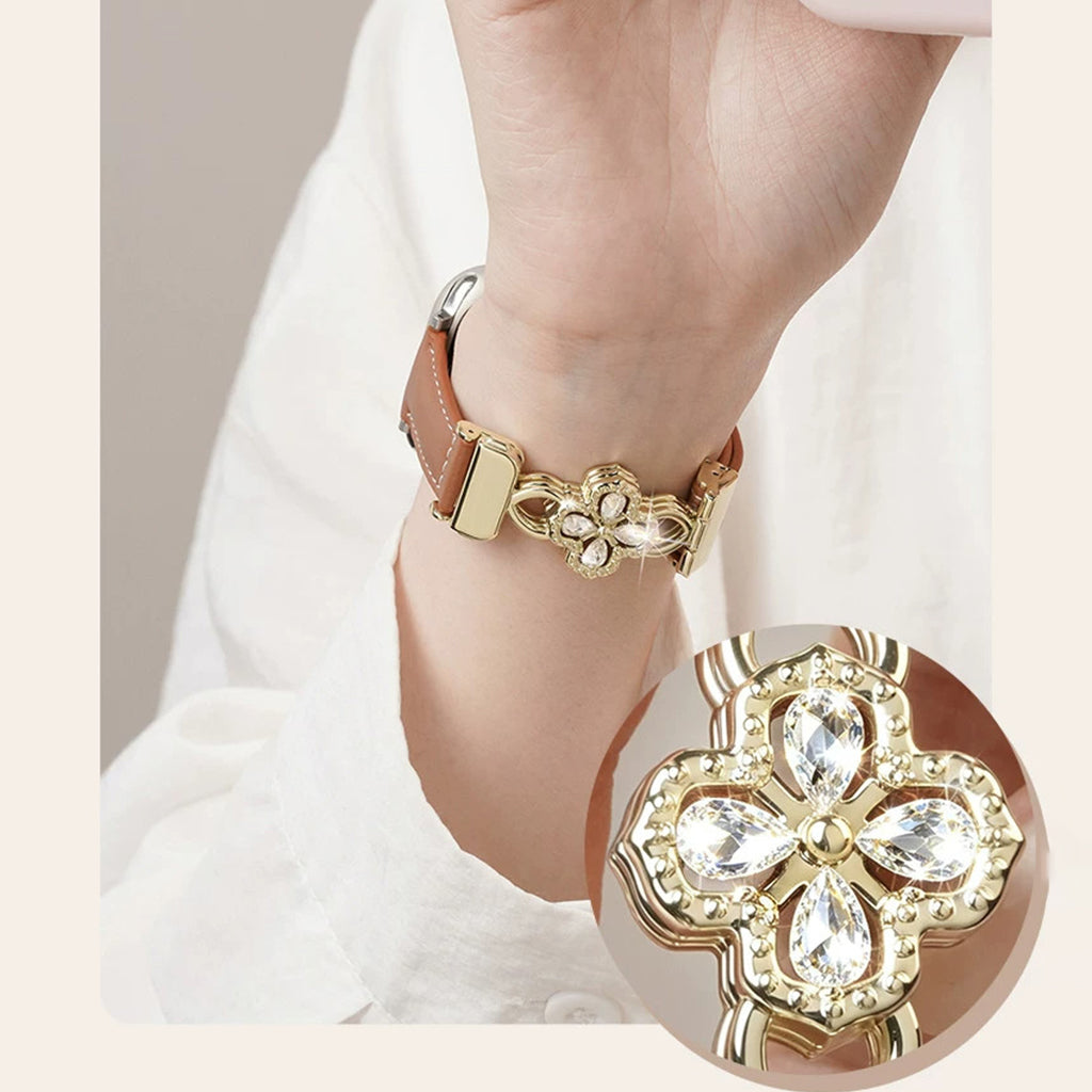 The Radiant Bloom Jewelry Leather Strap