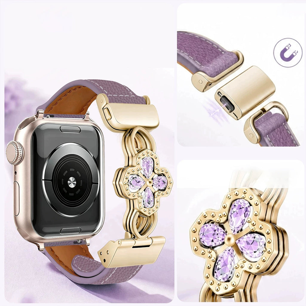 The Radiant Bloom Jewelry Leather Strap