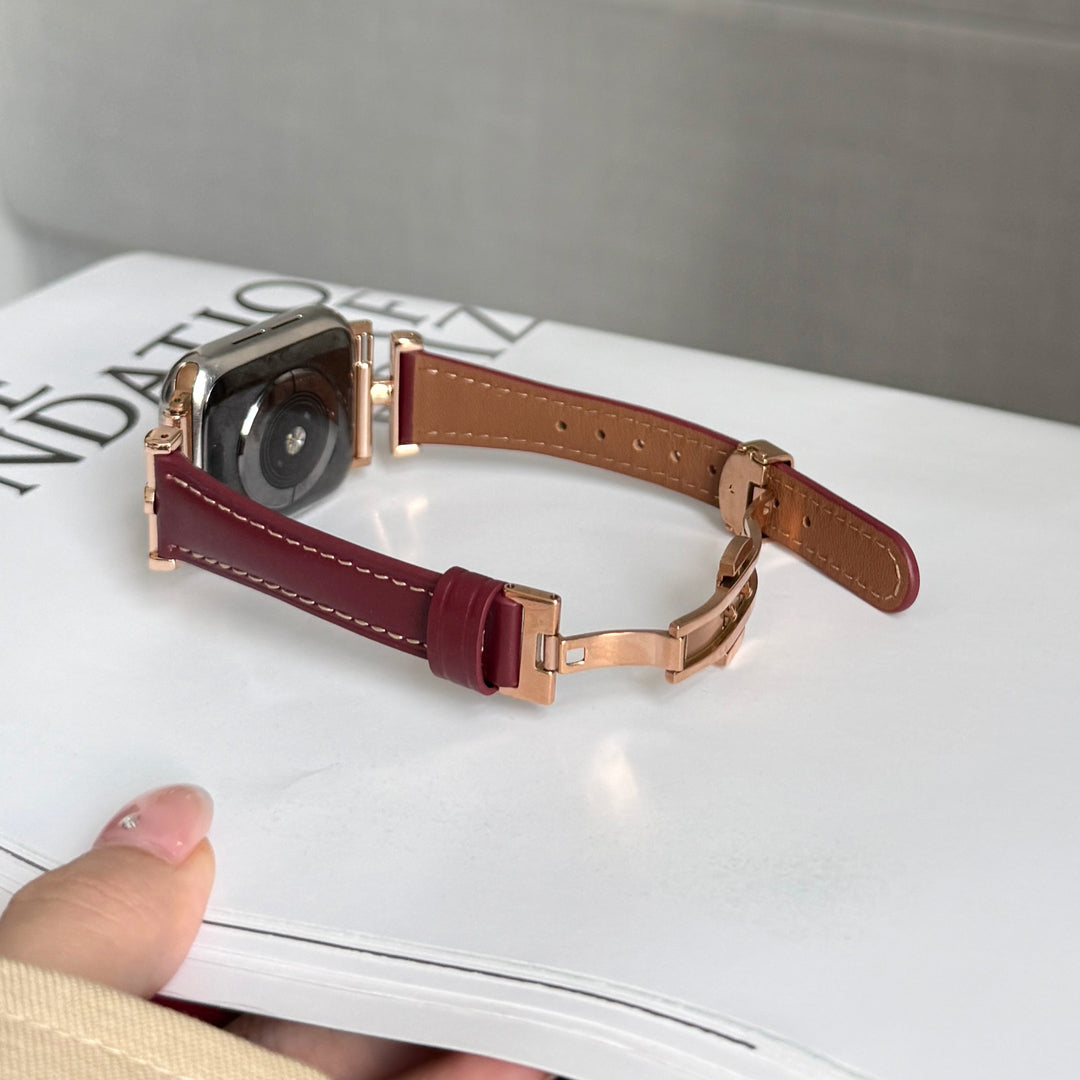 Rose Fire Leather Strap