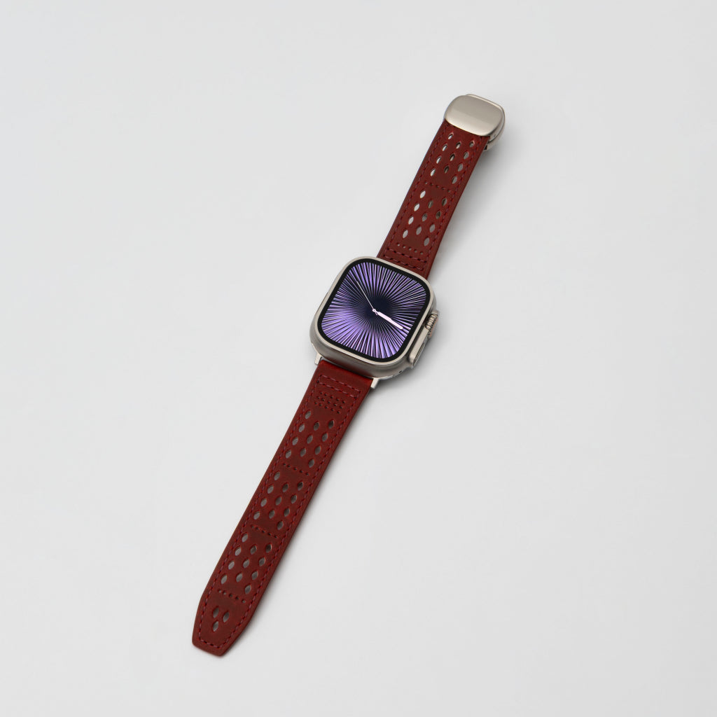 Breathable Perforated Leather Strap For Apple Watch