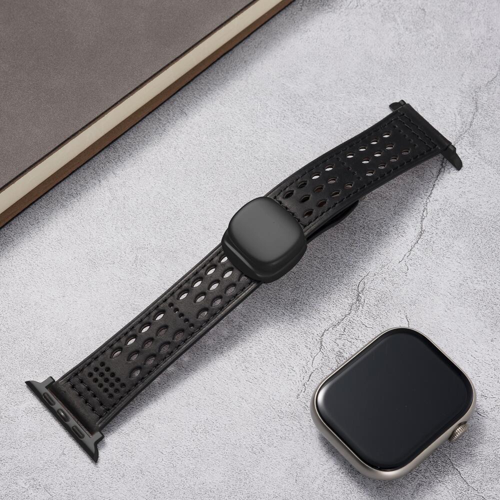 Breathable Perforated Leather Strap For Apple Watch