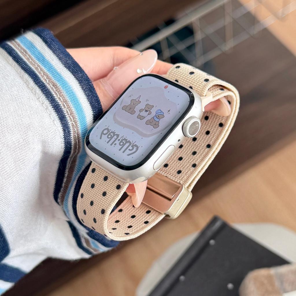 Classic Polka Dot Magnetic Nylon Strap For Apple Watch