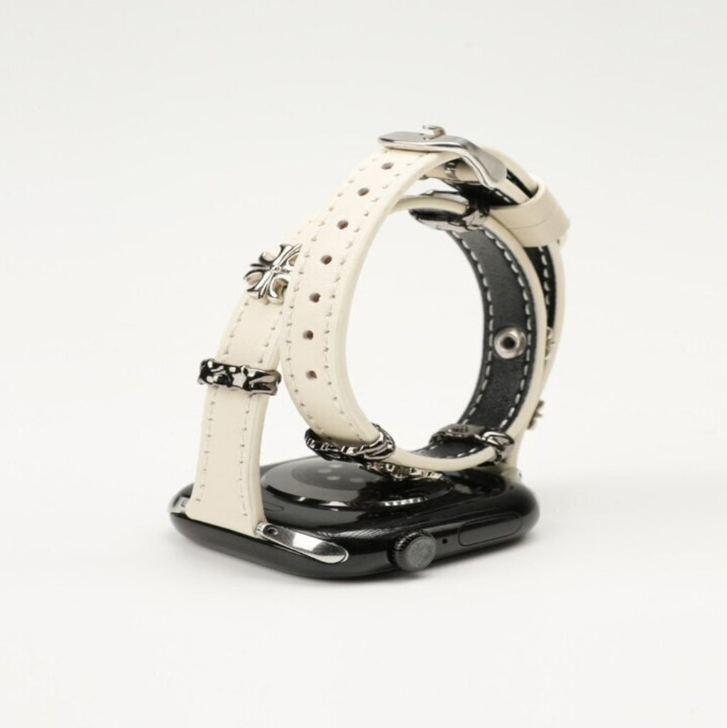 Vintage Cross Rivet Double Tour Bracelet