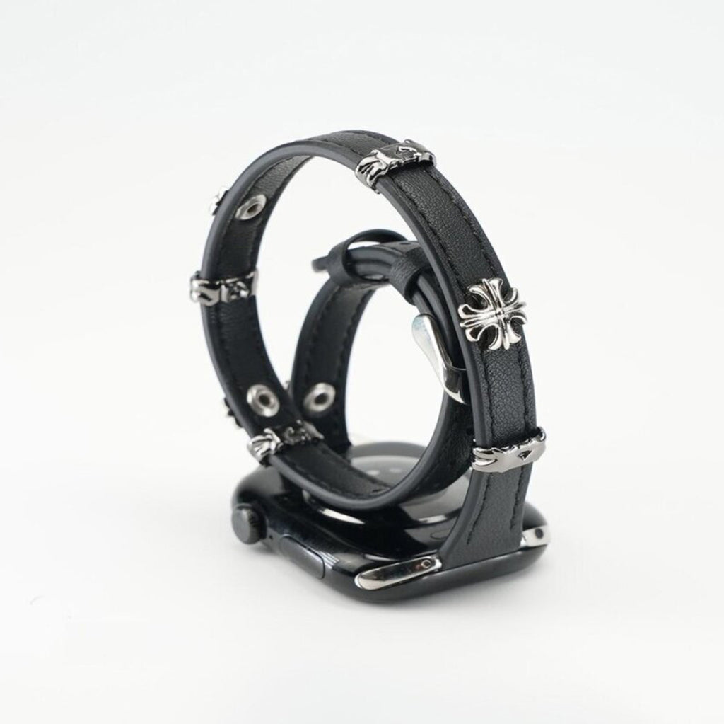 Vintage Cross Rivet Double Tour Bracelet