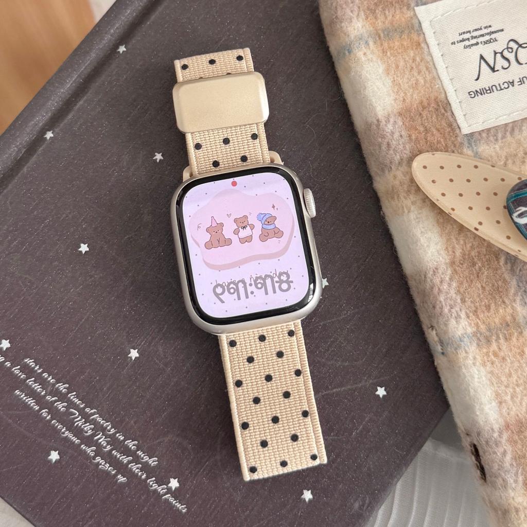 Classic Polka Dot Magnetic Nylon Strap For Apple Watch