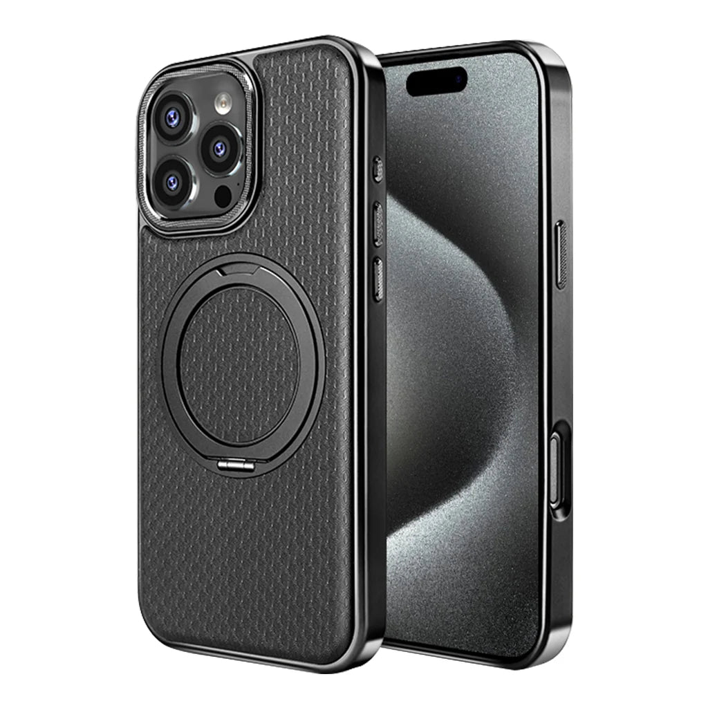 Luxury Leather Ring Stand MagCase