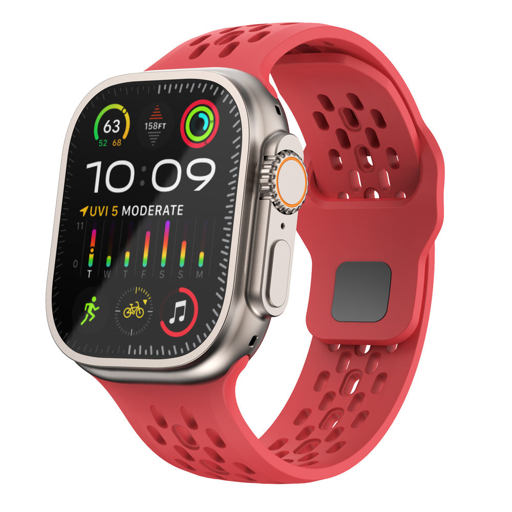 Hole-shaped FKM rubber Strap For Apple Watch