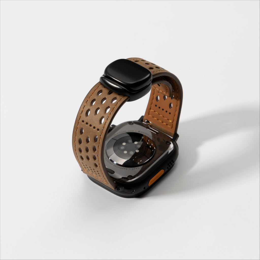 Breathable Perforated Leather Strap For Apple Watch