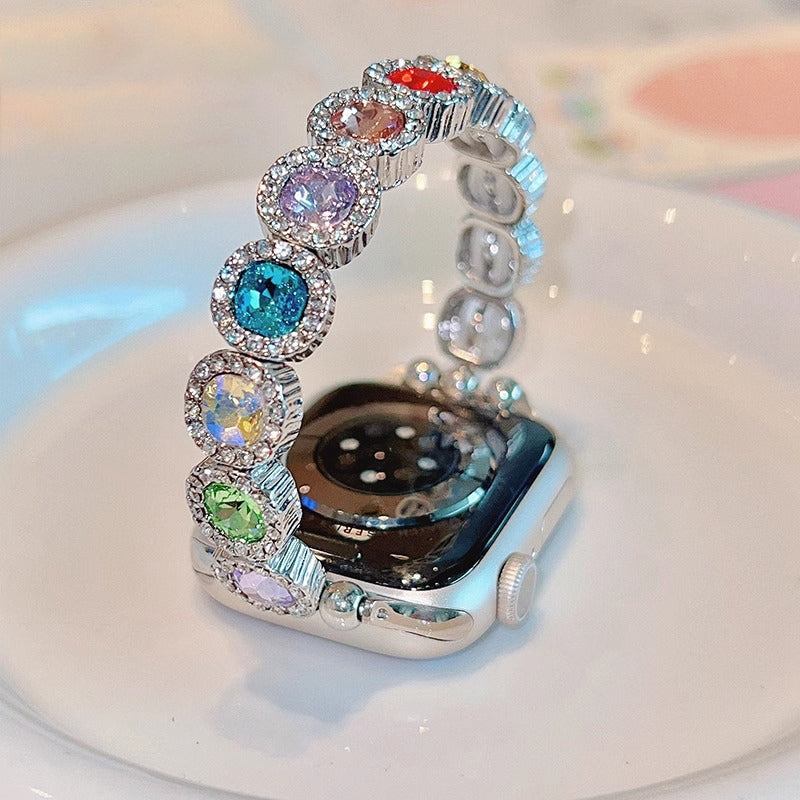 Rainbow Rhinestone Charm Bracelet