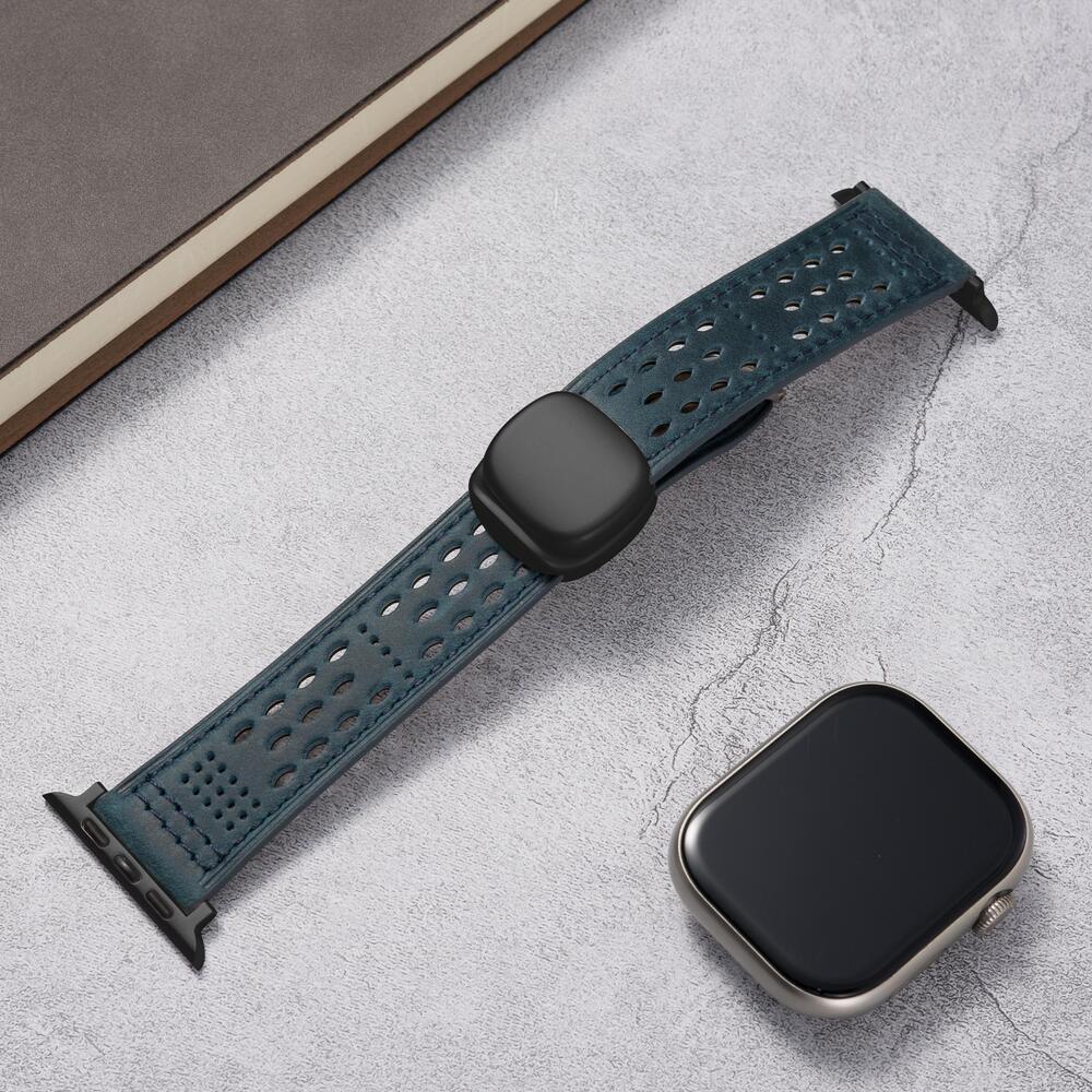 Breathable Perforated Leather Strap For Apple Watch