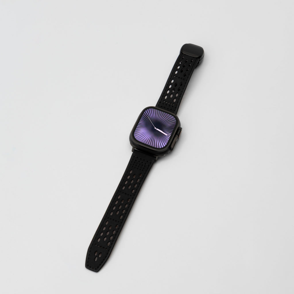 Breathable Perforated Leather Strap For Apple Watch