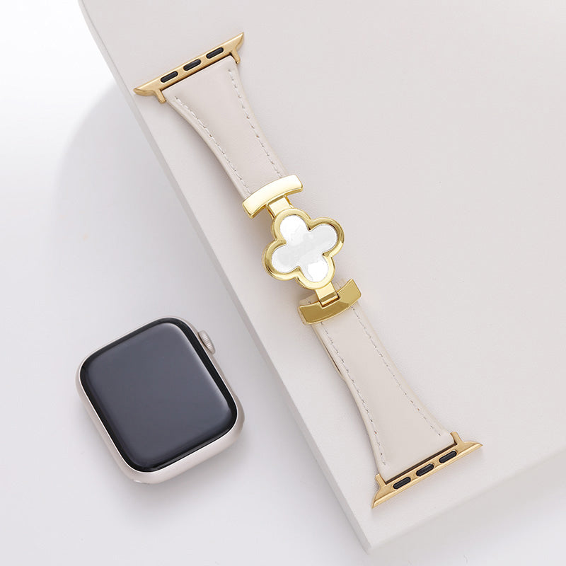 Lucky Flower Leather Strap For Apple Watch