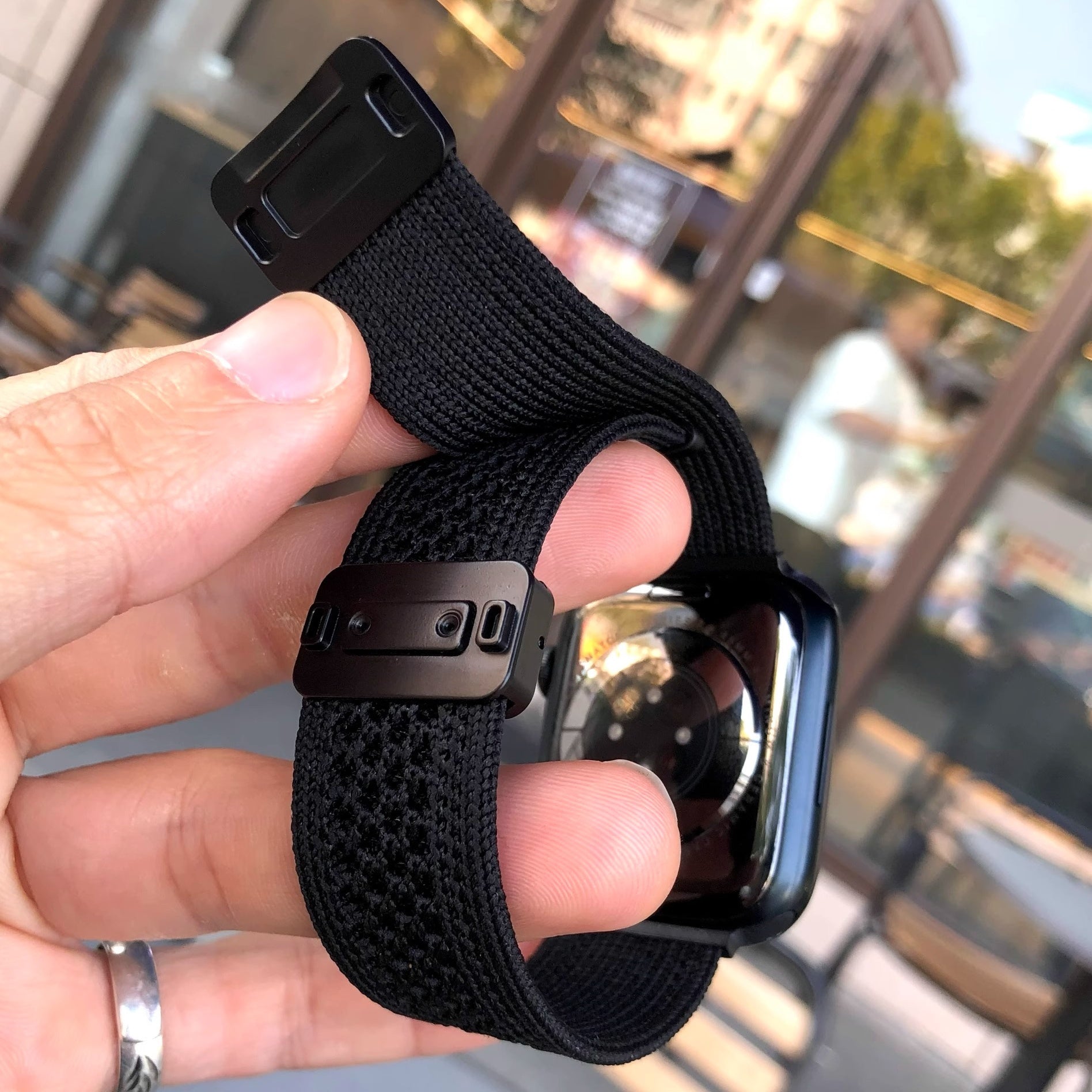 Woven Mesh Nylon Magnetic Watch Strap For Apple Watch