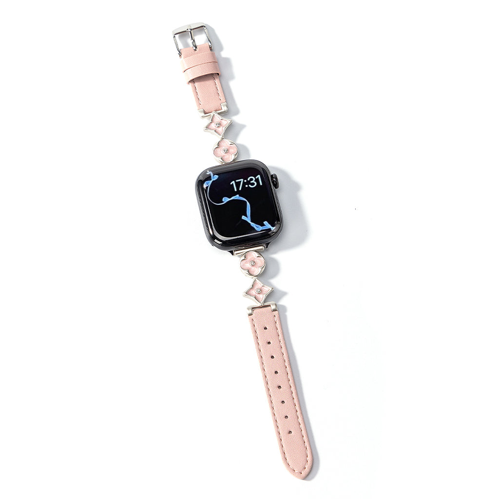 Cross Flower Leather Strap For Apple Watch