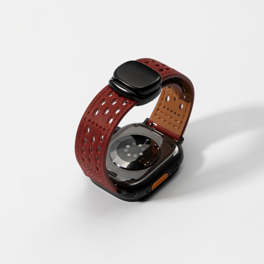 Breathable Perforated Leather Strap For Apple Watch
