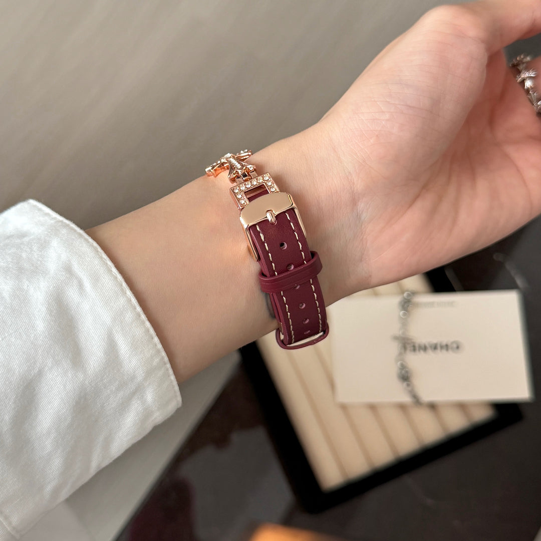 Rose Fire Leather Strap