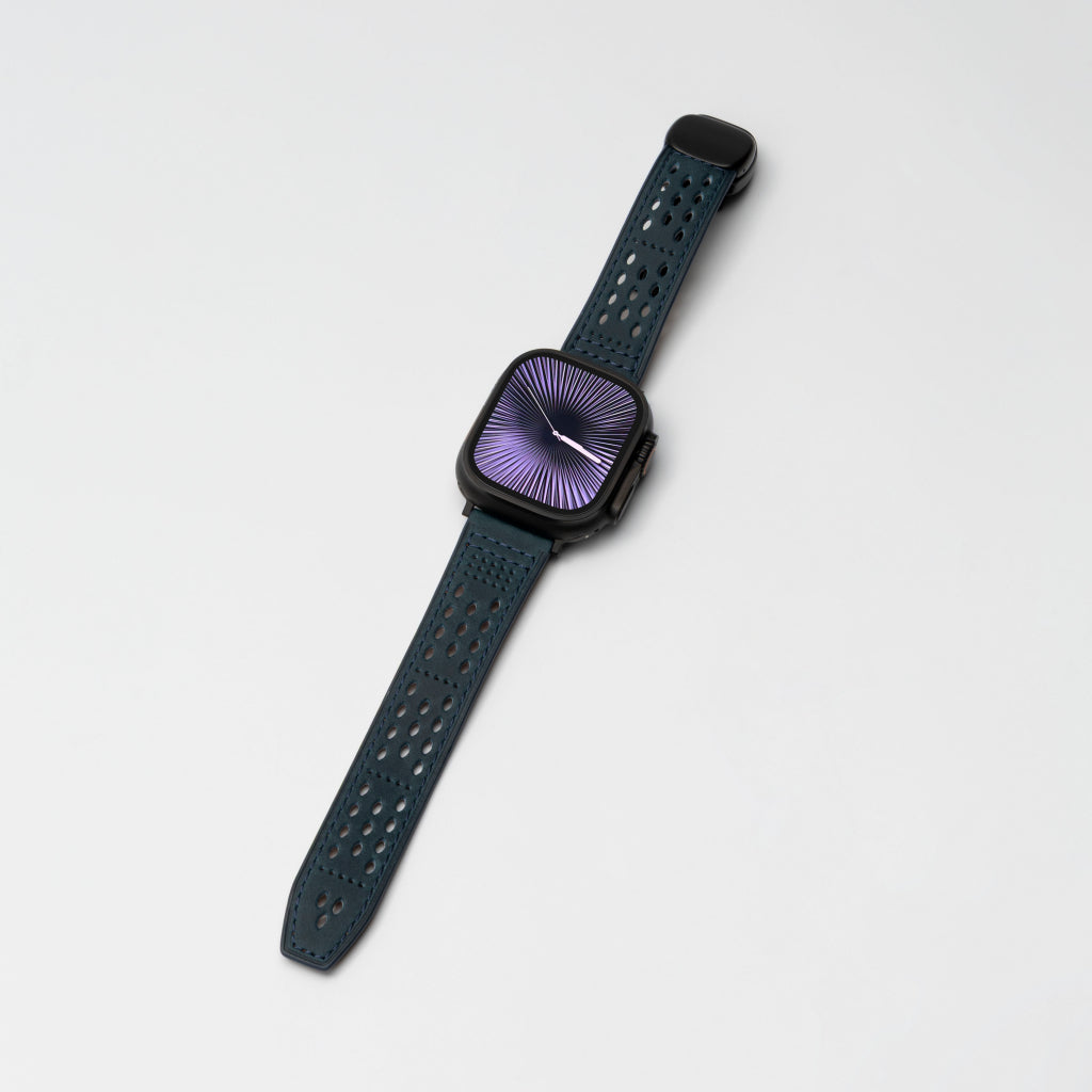 Breathable Perforated Leather Strap For Apple Watch