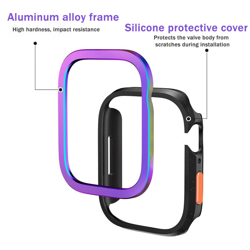 Aluminum Alloy Frame and Silicone Protective Case For Apple Watch