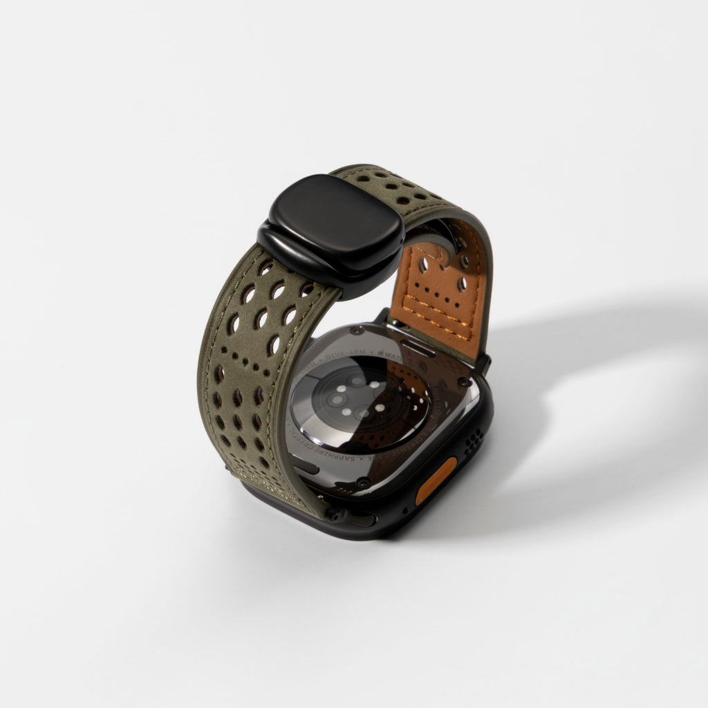 Breathable Perforated Leather Strap For Apple Watch