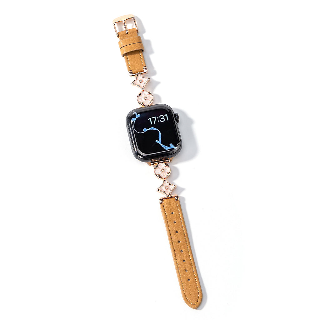 Cross Flower Leather Strap For Apple Watch