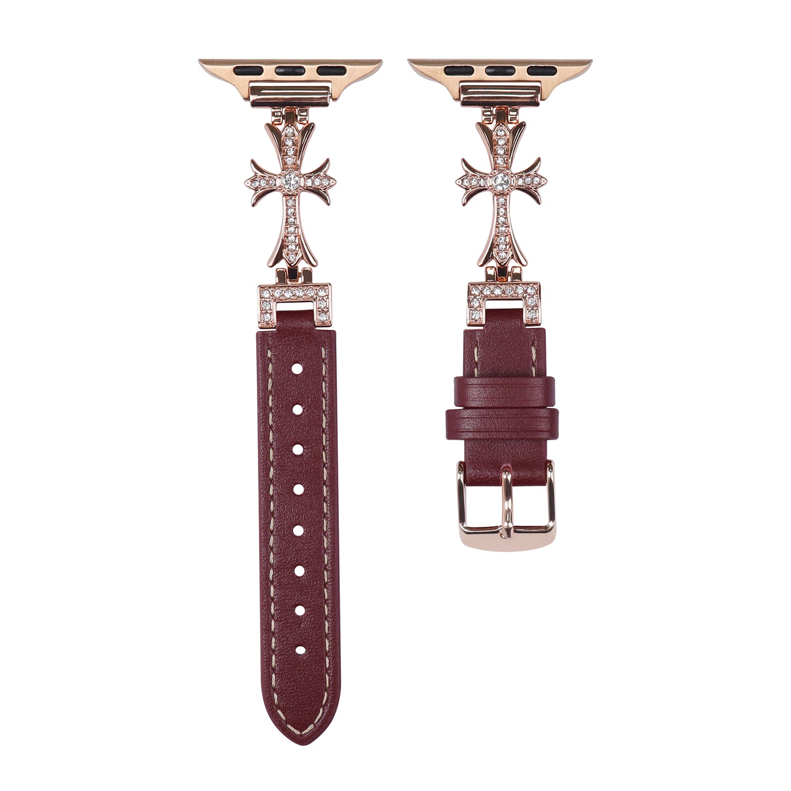 Rose Fire Leather Strap