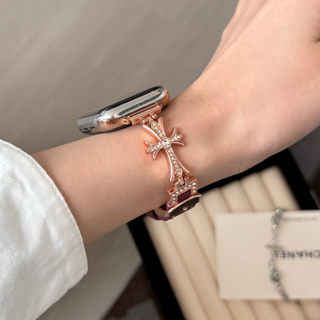 Rose Fire Leather Strap