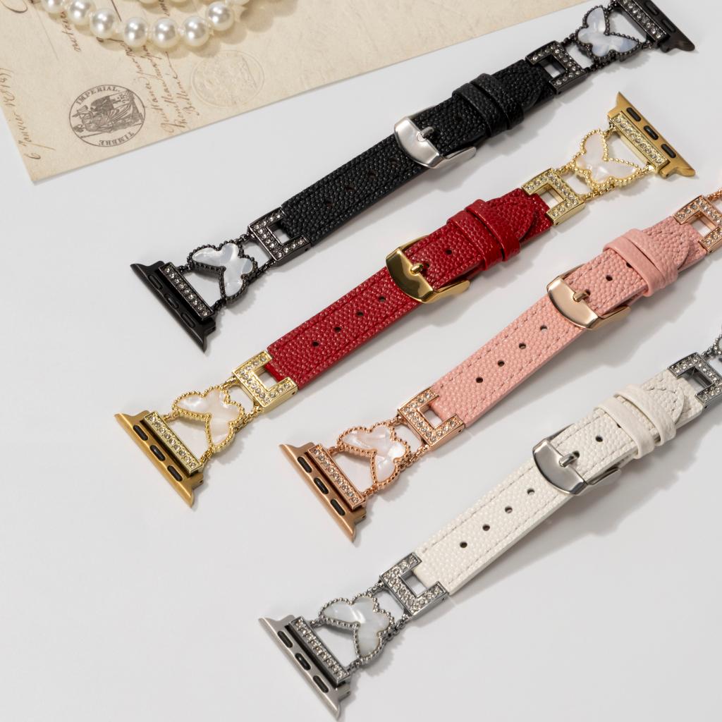 Luxury Butterfly Leather Band for Apple Watch