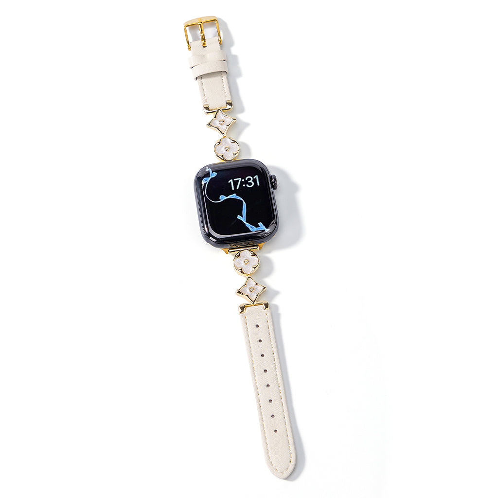 Cross Flower Leather Strap For Apple Watch