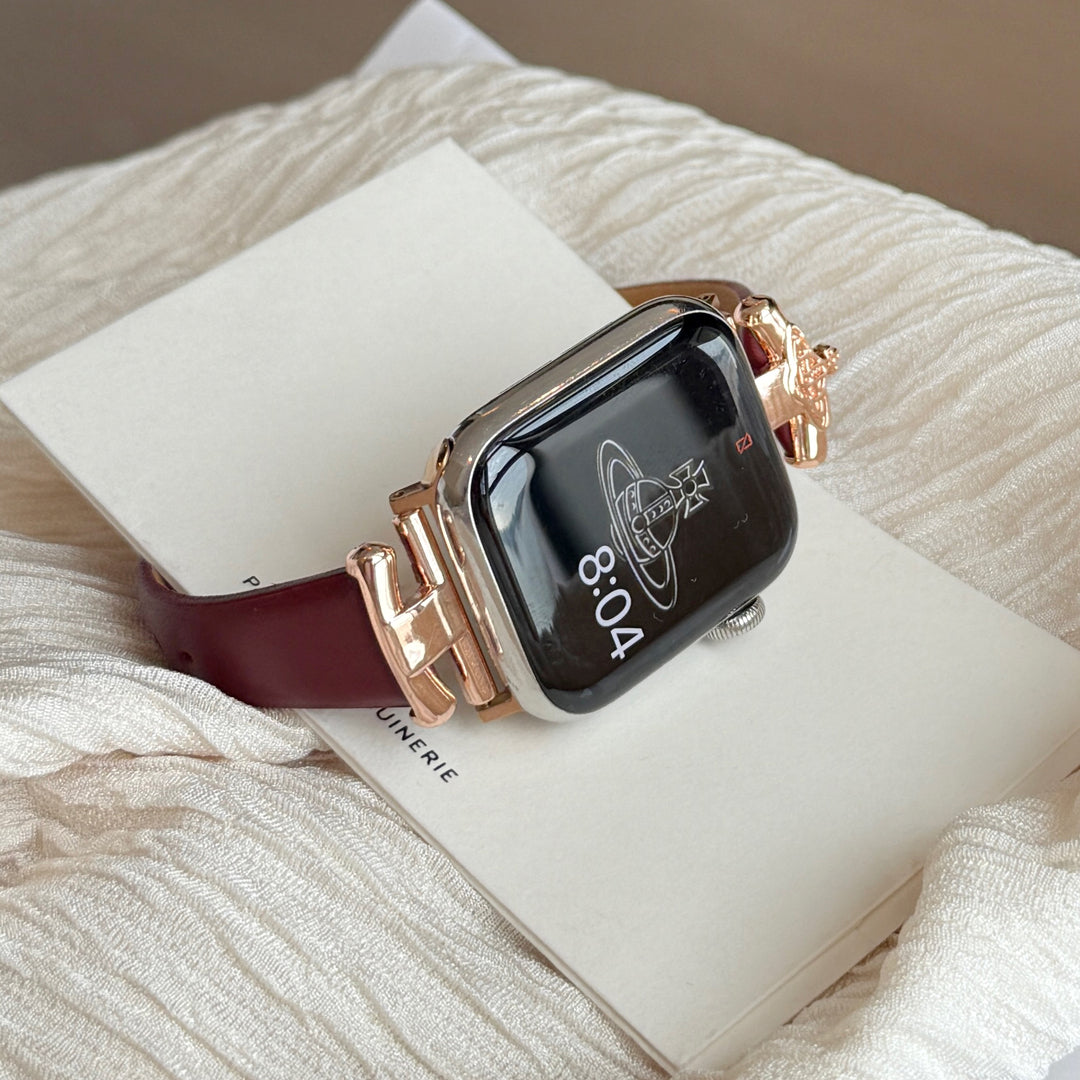Rose Fire Leather Strap