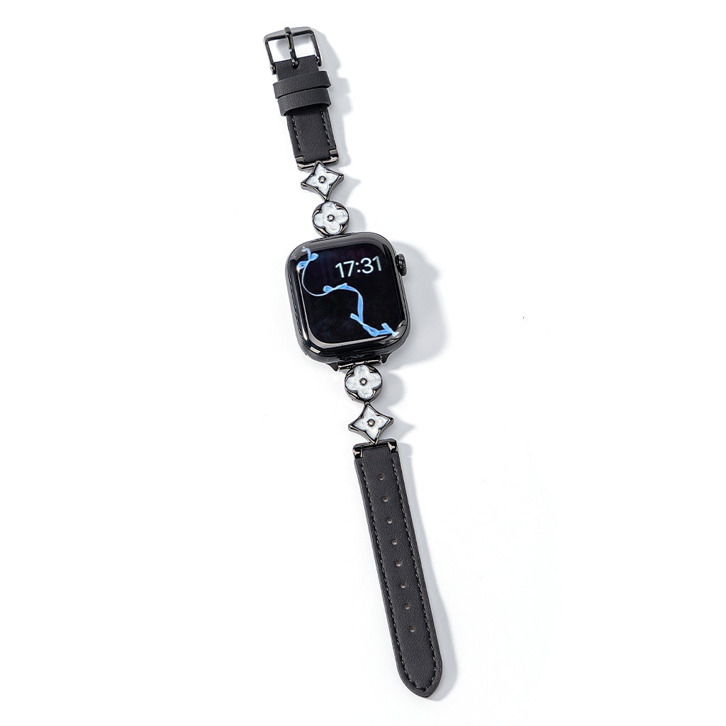Cross Flower Leather Strap For Apple Watch