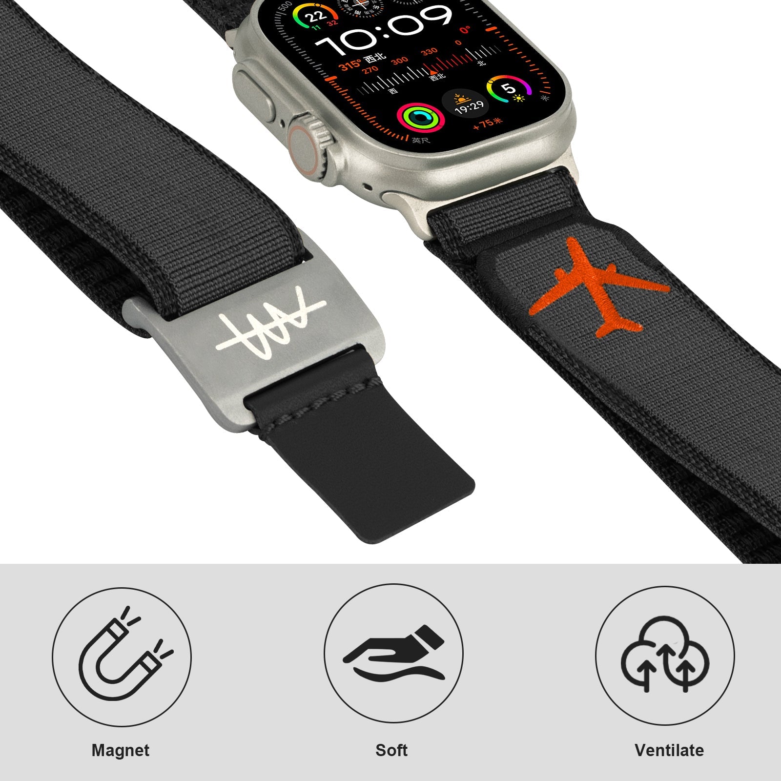 Wild Trail Magnetic Buckle Nylon Band For Apple Watch