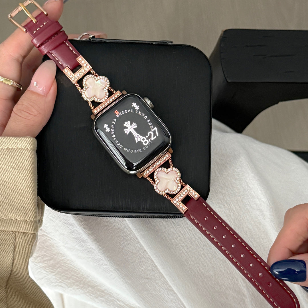 Rose Fire Leather Strap